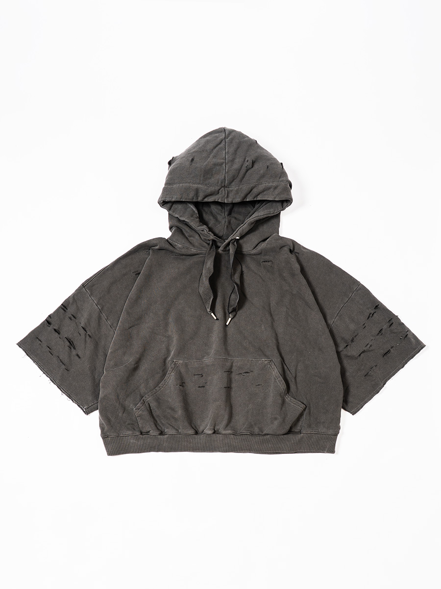 ダメージビッグフーディー/HELLCATPUNKS(ヘルキャットパンクス