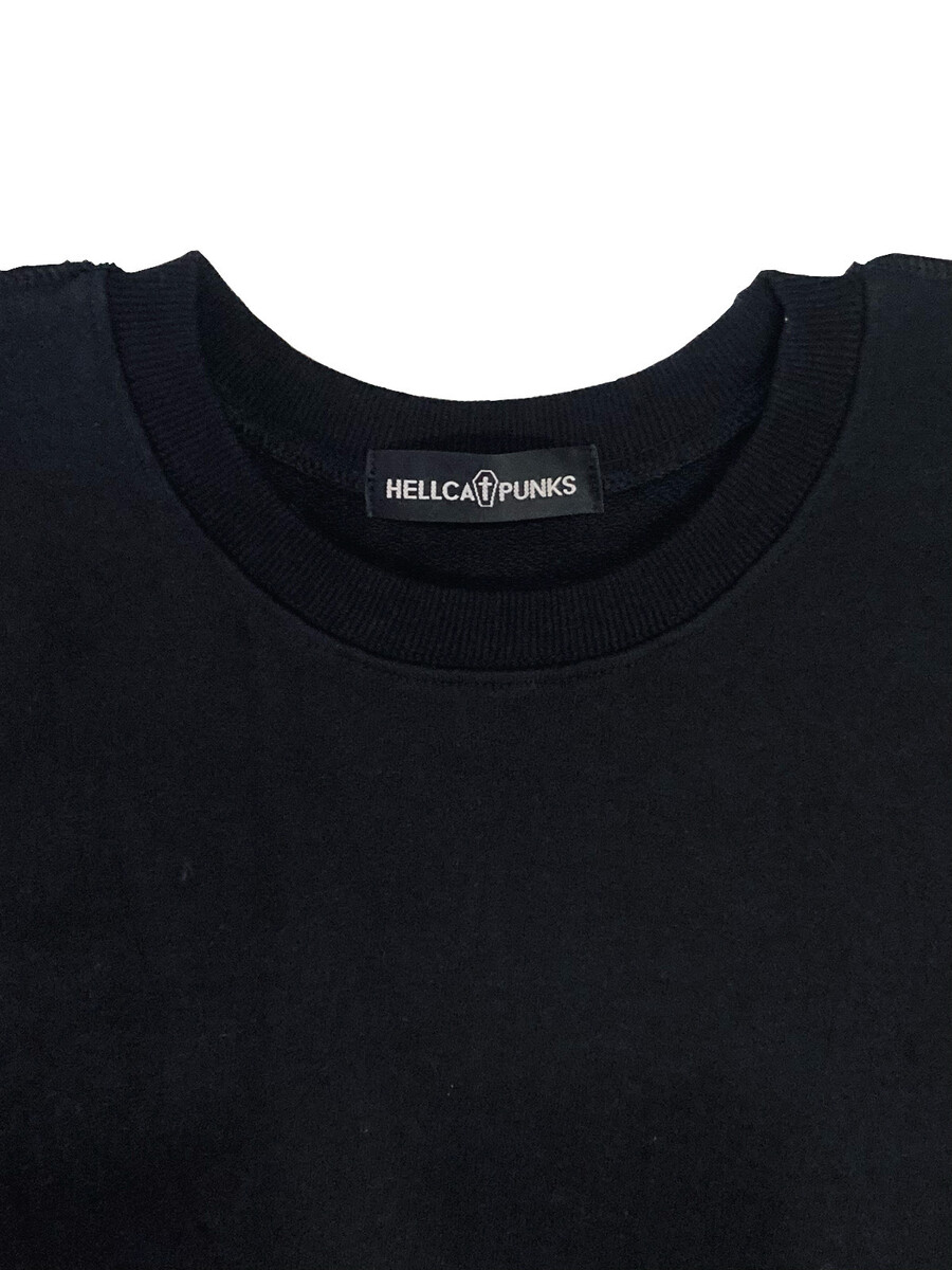 プルオーバー スウェット 長袖 パッチ ブラック オーバーサイズ Fサイズ ユニセックス HELLCATPUNKS ヘルキャットパンクス オーバーロックプルオーバー オーバーロックプルオーバー/HELLCATPUNKS(ヘルキャットパンクス