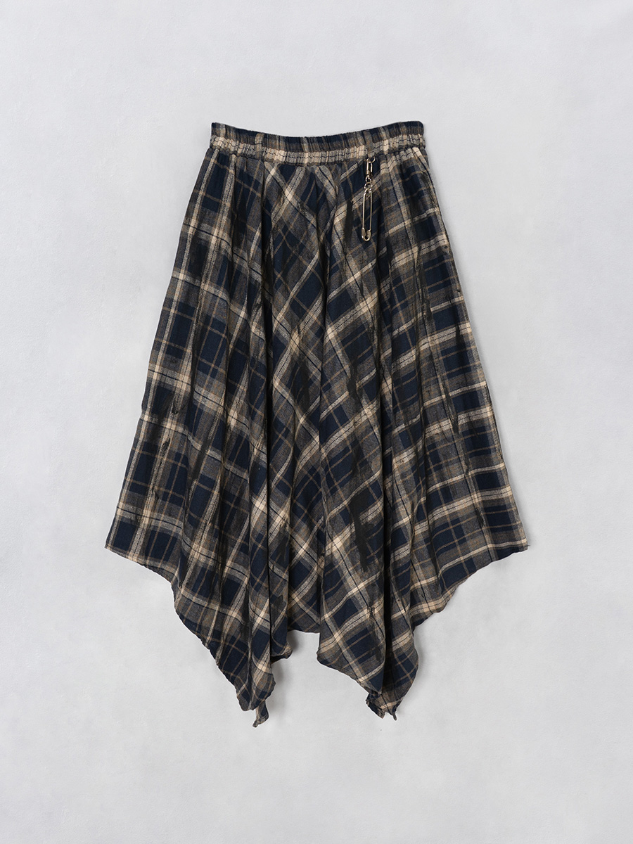 チェックペイントスカート
