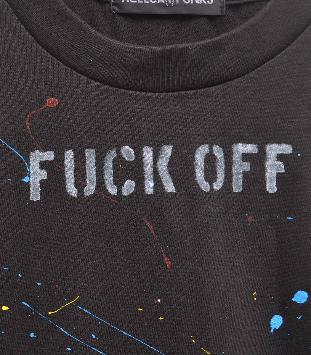 Tシャツ 半袖 ジップ サーキュラーバーベル ブラック Fサイズ ユニセックス HELLCATPUNKS ヘルキャットパンクス サイドジップビッグTシャツ 02.jpeg