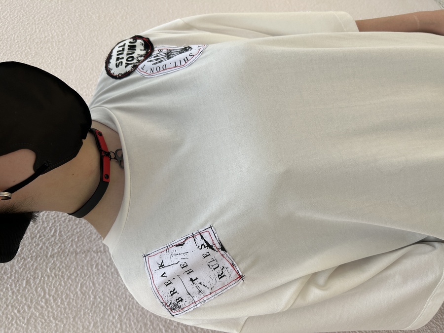 パッチ付きビッグTシャツ/HELLCATPUNKS(ヘルキャットパンクス