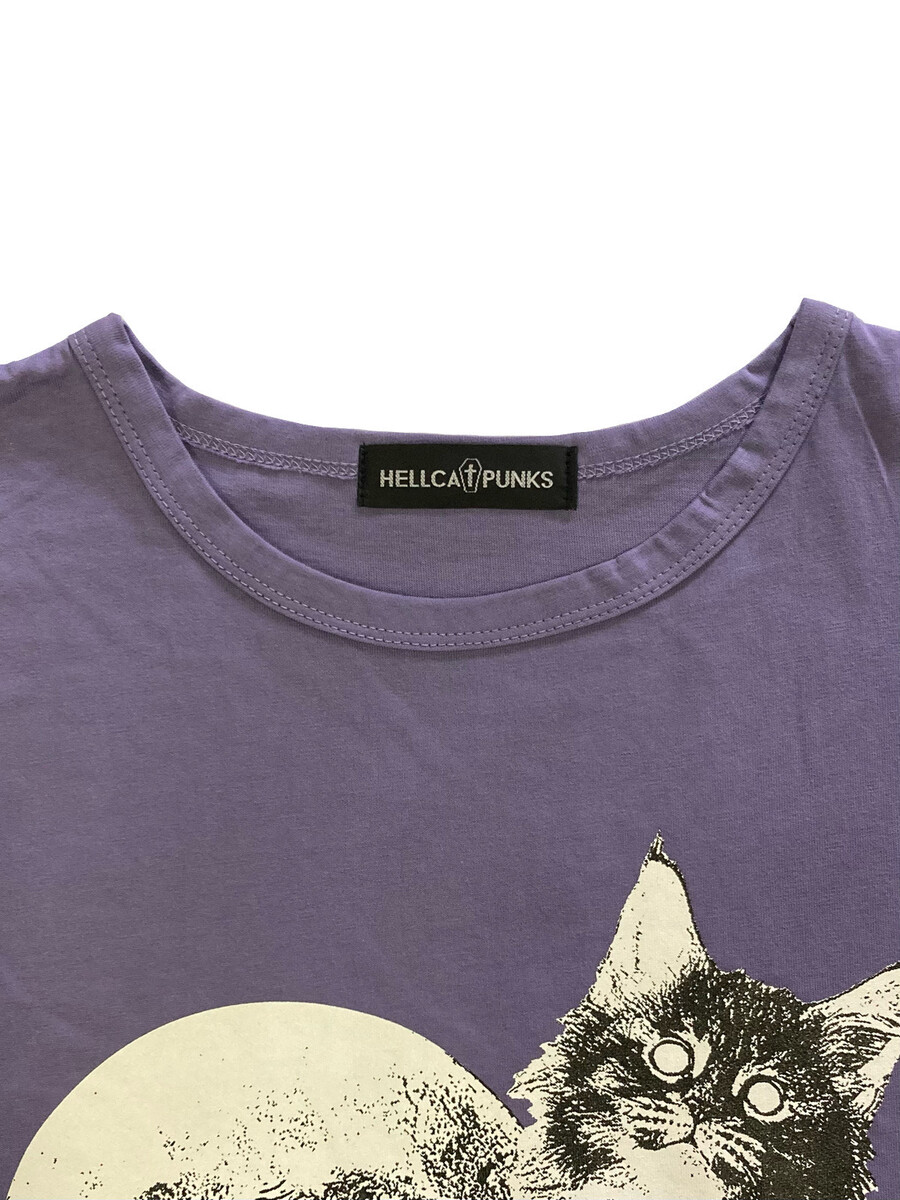 HELL CAT PUNKS スカルプリント Tシャツ Sサイズ ブラック スカルキャットビッグTシャツ/HELLCATPUNKS(ヘルキャット