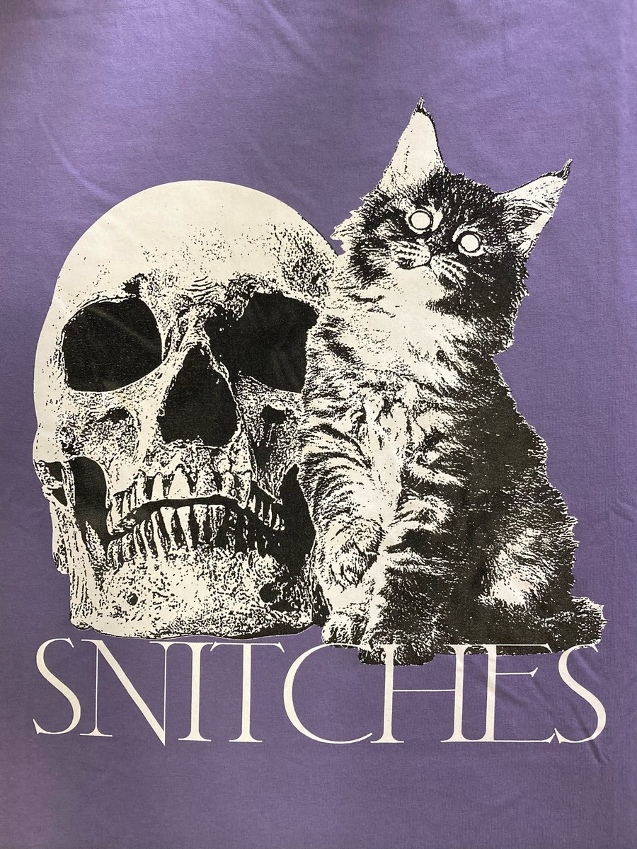 HELL CAT PUNKS スカルプリント Tシャツ Sサイズ ブラック スカルキャットビッグTシャツ/HELLCATPUNKS(ヘルキャット