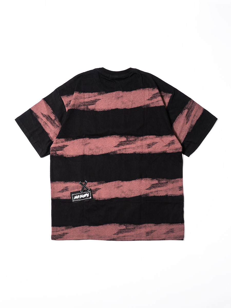 Tシャツ 半袖 ポケット リング スタッズ ホワイト ブラック Fサイズ ジェンダーレス ユニセックス HELLCATPUNKS ヘルキャットパンクス ポケットTシャツ ボーダービッグTシャツ/HELLCATPUNKS(ヘルキャットパンクス