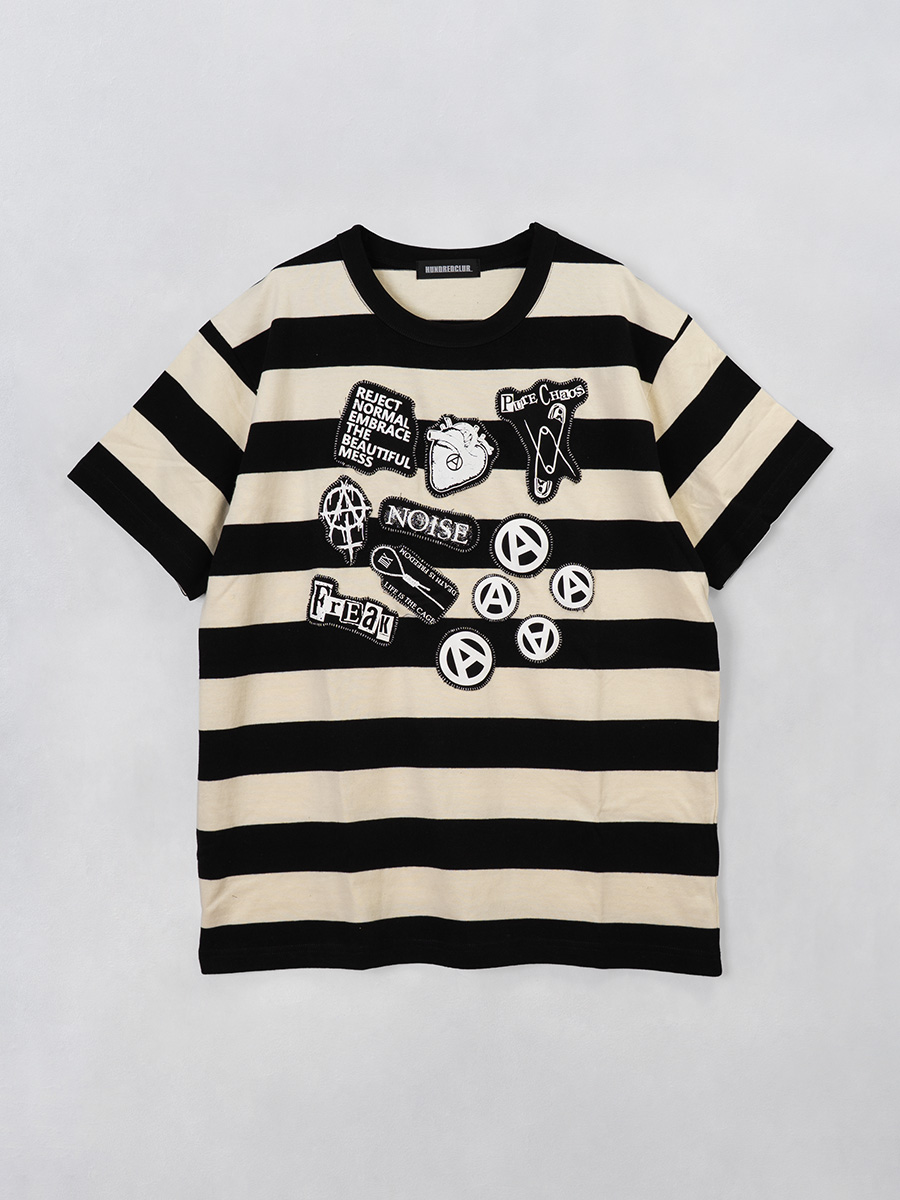 パッチワークボーダーTシャツ