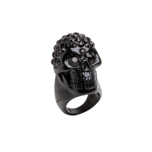 独特の上品 ラインストーン付きスカルリング/KREEPSVILLE 666(クリープス アクセサリー